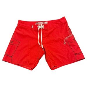 Volcom Swim Shorts Red Black Size Large